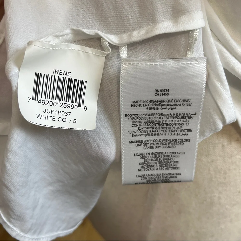 BCBGMaxAzria Irene Cut Out Halter Top Blouse. Black White Size Small #1273 - Picture 9 of 9